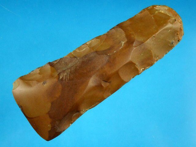 067. 4 5/8 Kentucky Saint Louis Green Polished Flint Celt. G-9+ $225.00