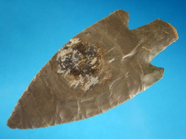 073. 4 15/16 Very Thin Ohio Buck Creek Point, Minor Restoration To One Ear. G-9 $795.00 SOLD