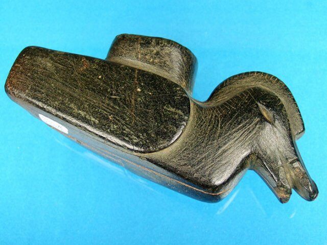 008. 7 1/16 Kentucky Steatite Wood Duck Great Pipe. Ex Tully, Beutell Pictured Prehistoric American G-9+ PLEASE CALL FOR PRICING